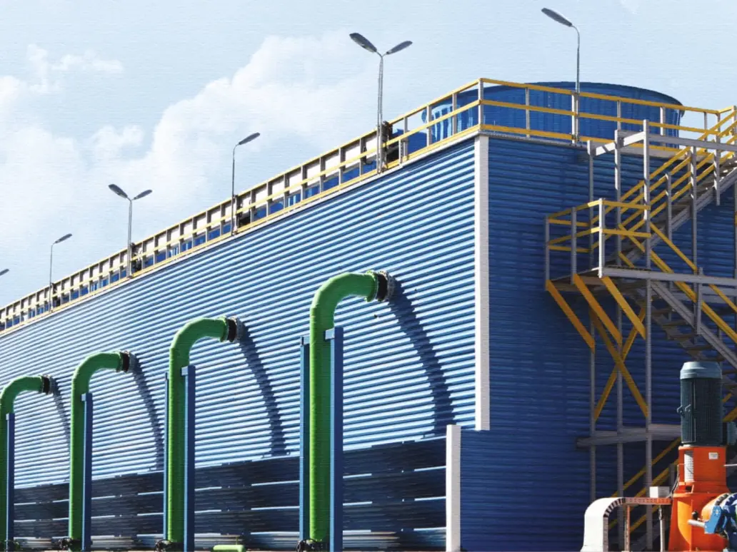 FRP cooling tower at an industrial plant