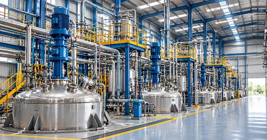 Resin reactors inside the Crest plant